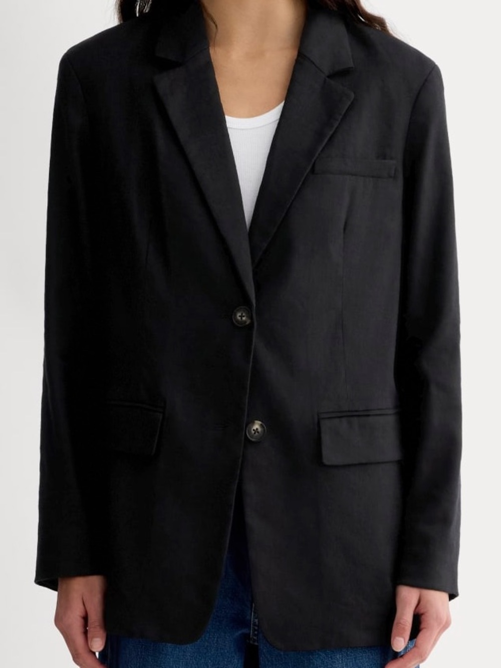Everlane Black Relaxed Single-Breasted Blazer